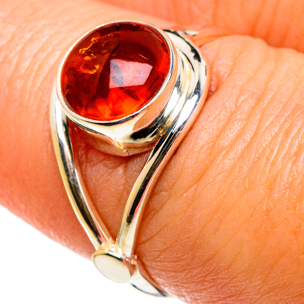 Baltic Amber Rings handcrafted by Ana Silver Co - RING83075