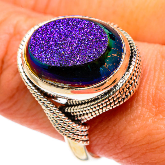 Titanium Druzy Rings handcrafted by Ana Silver Co - RING83080