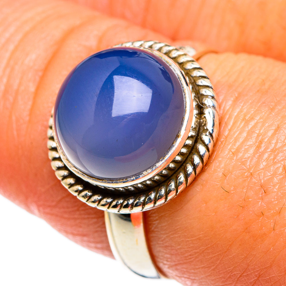 Aqua Chalcedony Rings handcrafted by Ana Silver Co - RING83096