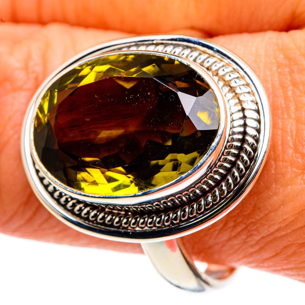 Olive Quartz Rings handcrafted by Ana Silver Co - RING83102