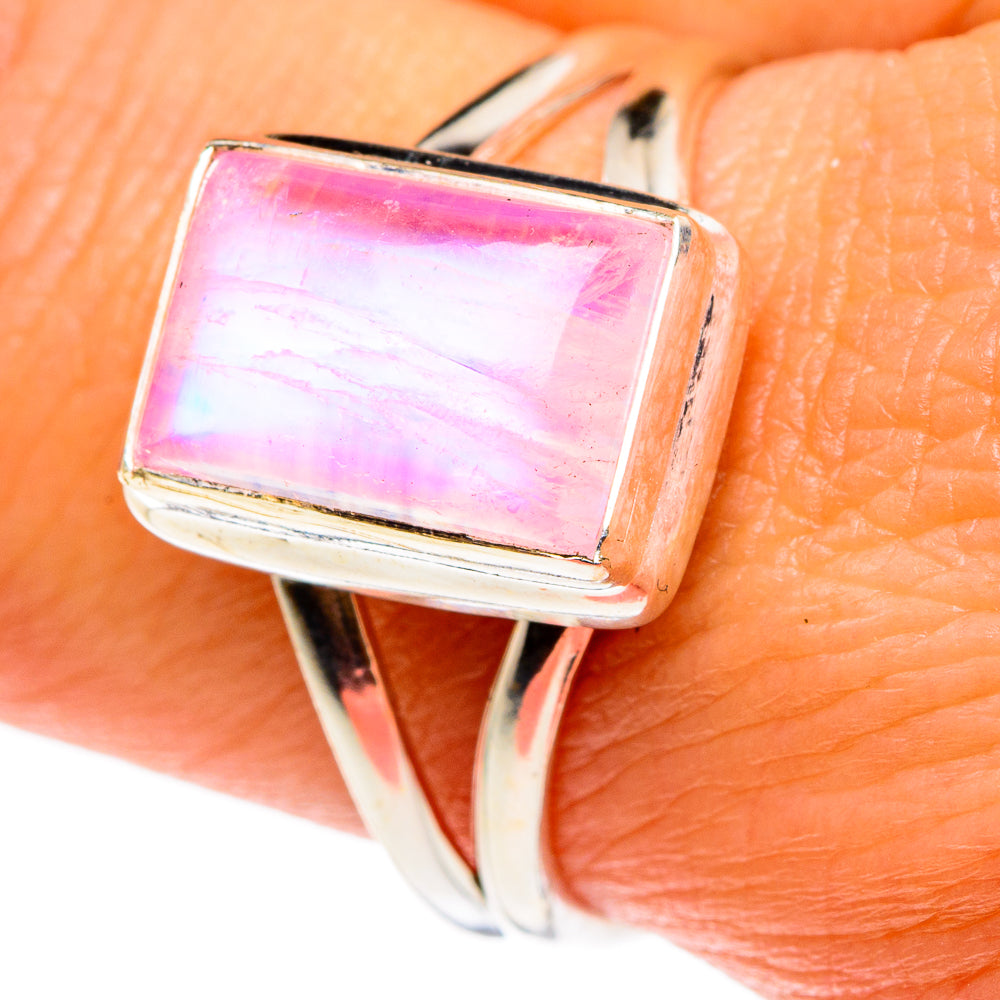 Pink Moonstone Rings handcrafted by Ana Silver Co - RING83112