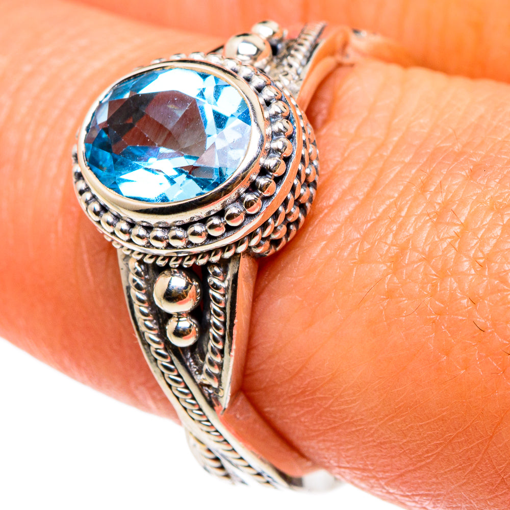 Blue Topaz Rings handcrafted by Ana Silver Co - RING83124