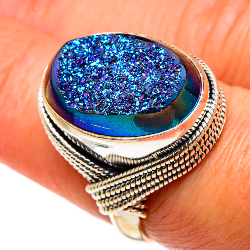 Titanium Druzy Rings handcrafted by Ana Silver Co - RING83125