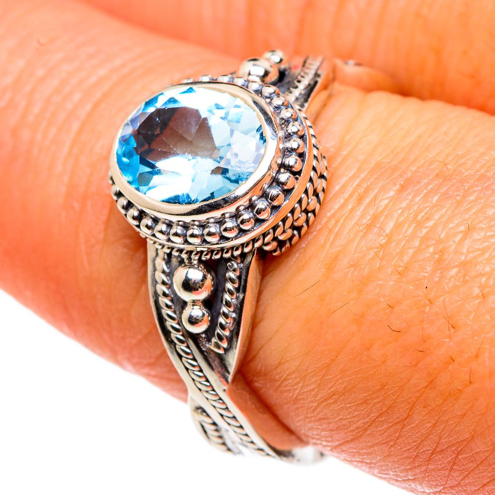 Blue Topaz Rings handcrafted by Ana Silver Co - RING83159