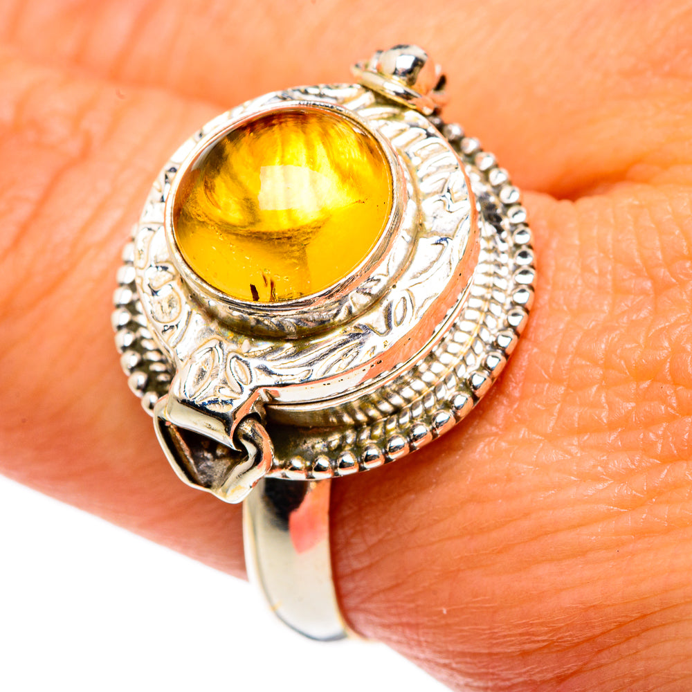 Sterling silver ring with large oval yellow citrine and ornate beaded filigree setting