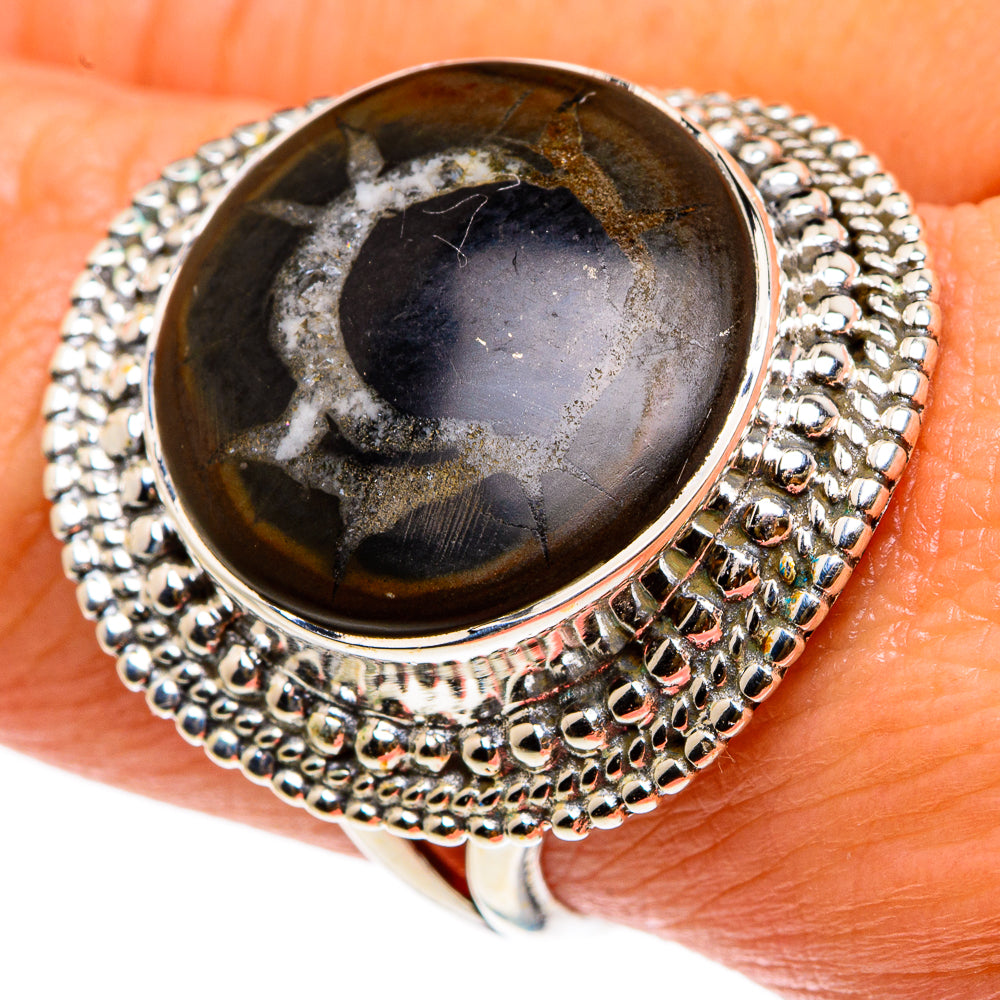 Septarian Geode Rings handcrafted by Ana Silver Co - RING83179