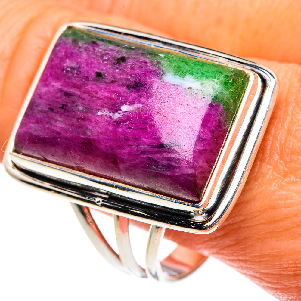 Ruby Zoisite Rings handcrafted by Ana Silver Co - RING83186