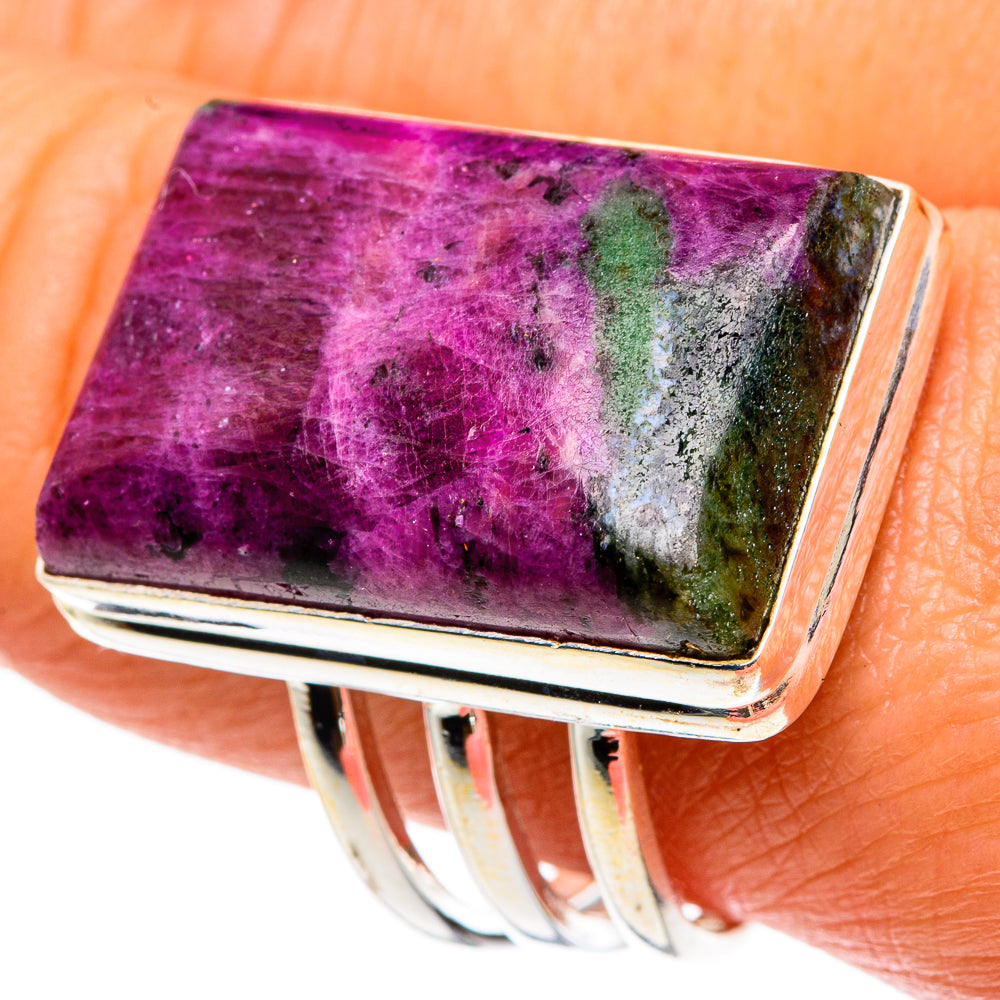 Ruby Zoisite Rings handcrafted by Ana Silver Co - RING83210