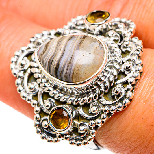 Laguna Lace Agate Rings handcrafted by Ana Silver Co - RING83217