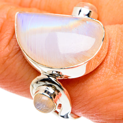 Rainbow Moonstone Rings handcrafted by Ana Silver Co - RING83220