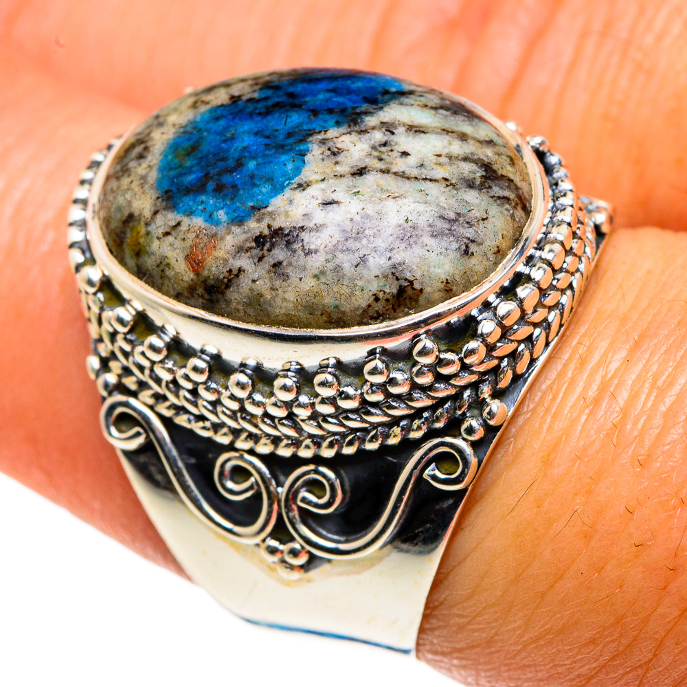 K2 Blue Azurite Rings handcrafted by Ana Silver Co - RING83239