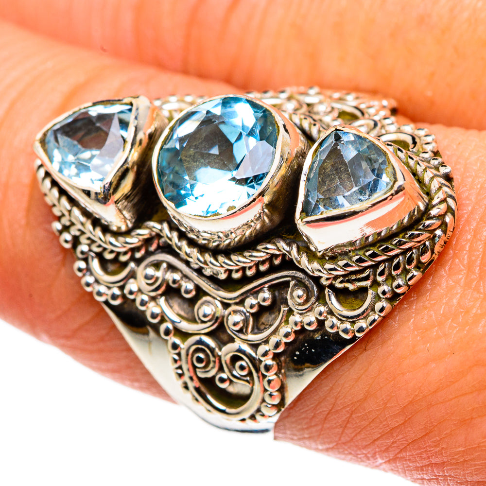 Blue Topaz Rings handcrafted by Ana Silver Co - RING83242
