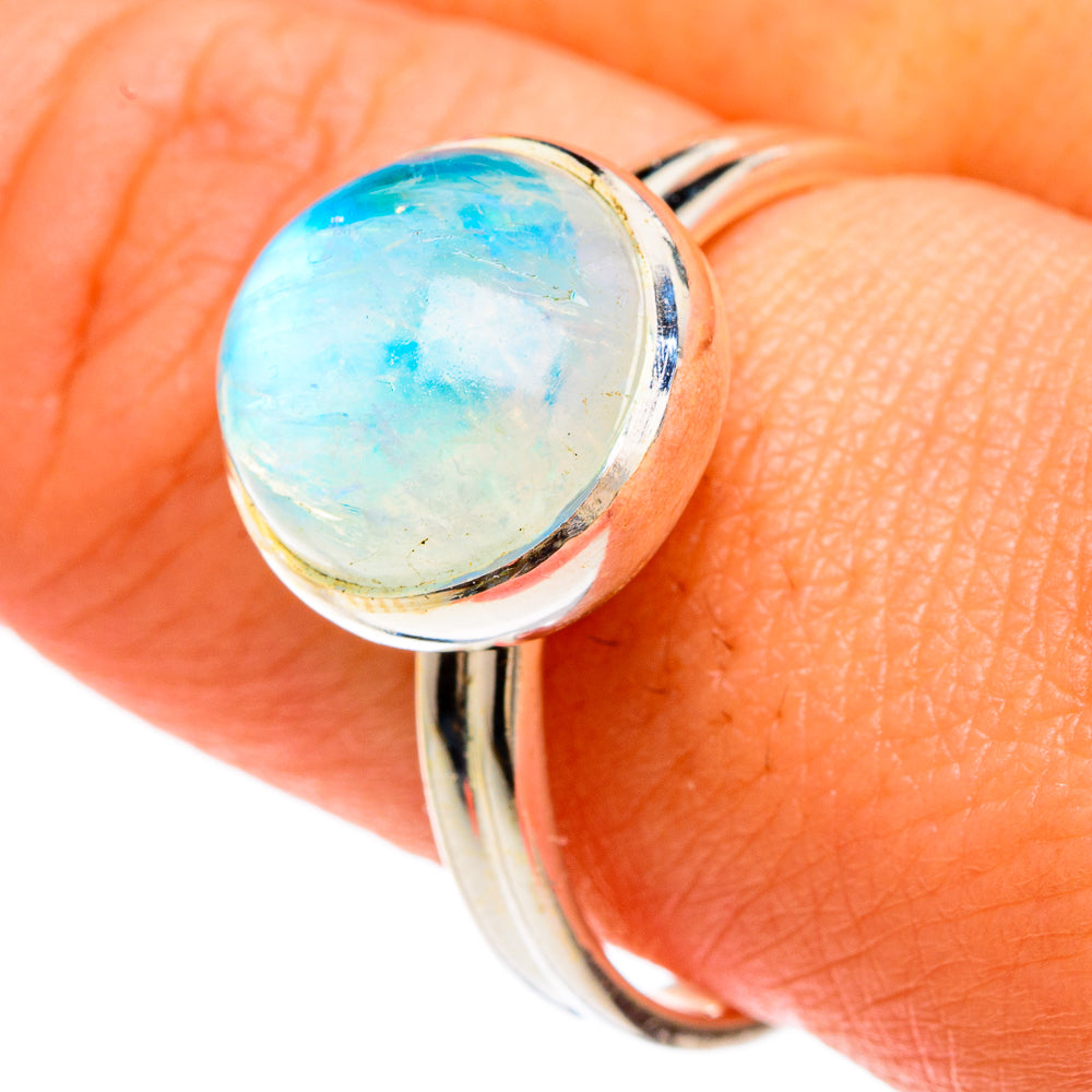 Rainbow Moonstone Rings handcrafted by Ana Silver Co - RING83269
