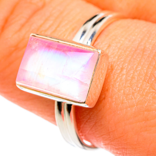 Pink Moonstone Rings handcrafted by Ana Silver Co - RING83283