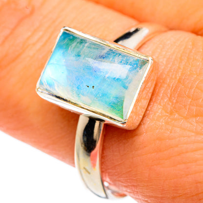 Rainbow Moonstone Rings handcrafted by Ana Silver Co - RING83304