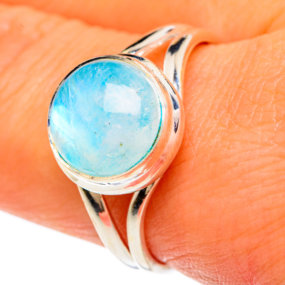 Rainbow Moonstone Rings handcrafted by Ana Silver Co - RING83307
