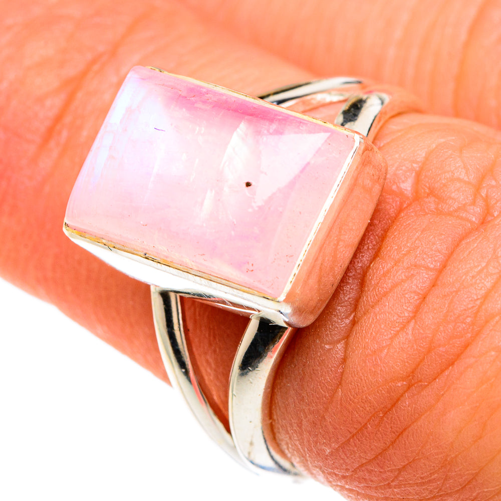Pink Moonstone Rings handcrafted by Ana Silver Co - RING83318