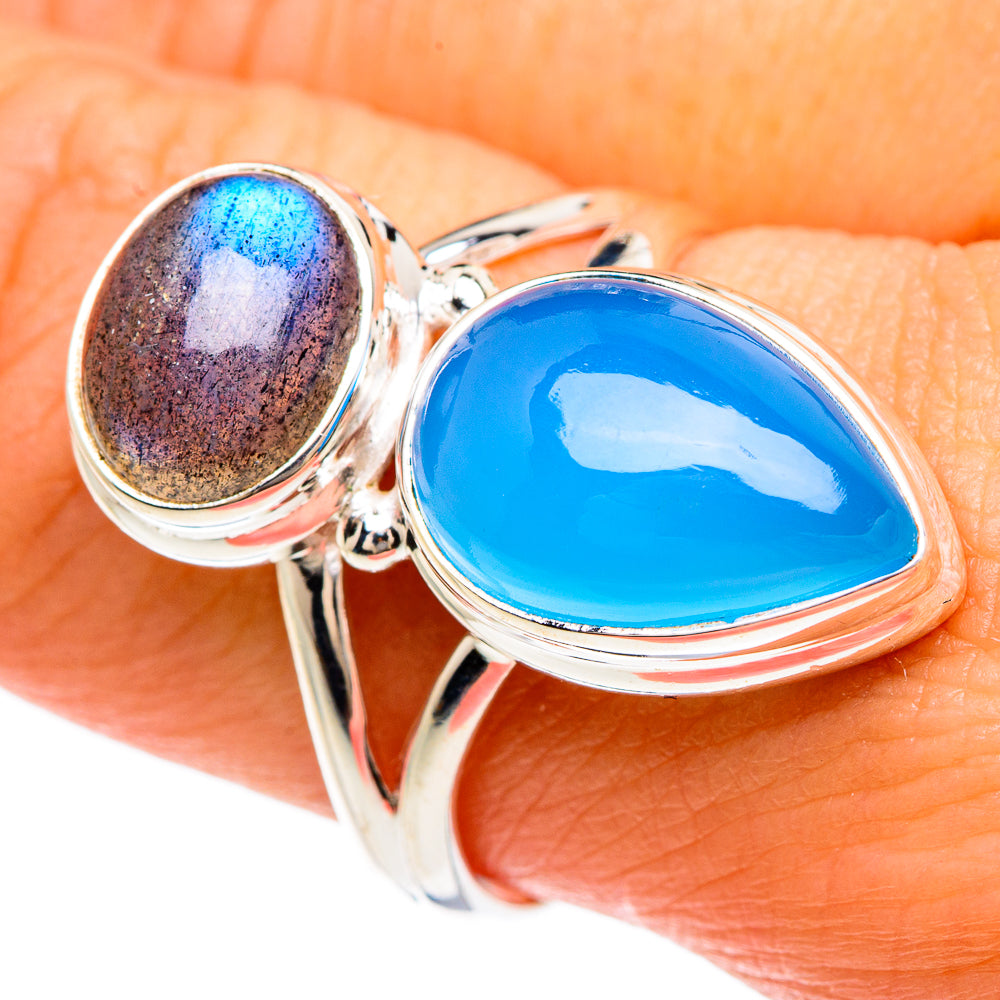 Aqua Chalcedony Rings handcrafted by Ana Silver Co - RING83340