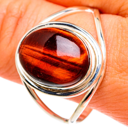Red Tiger Eye Rings handcrafted by Ana Silver Co - RING83346