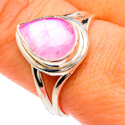 Pink Moonstone Rings handcrafted by Ana Silver Co - RING83356