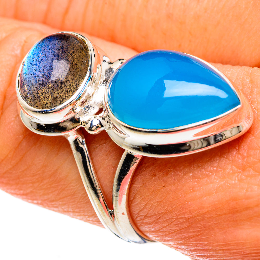 Aqua Chalcedony Rings handcrafted by Ana Silver Co - RING83370