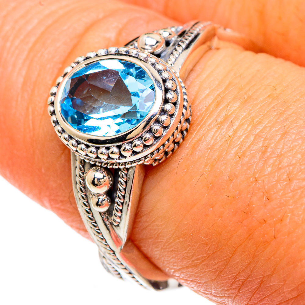 Blue Topaz Rings handcrafted by Ana Silver Co - RING83374