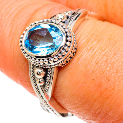 Blue Topaz Rings handcrafted by Ana Silver Co - RING83374
