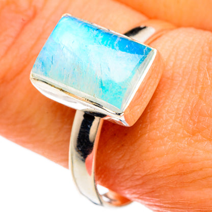 Rainbow Moonstone Rings handcrafted by Ana Silver Co - RING83375