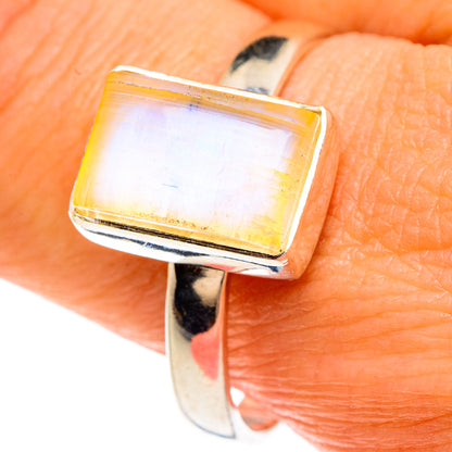 Yellow Moonstone Rings handcrafted by Ana Silver Co - RING83405