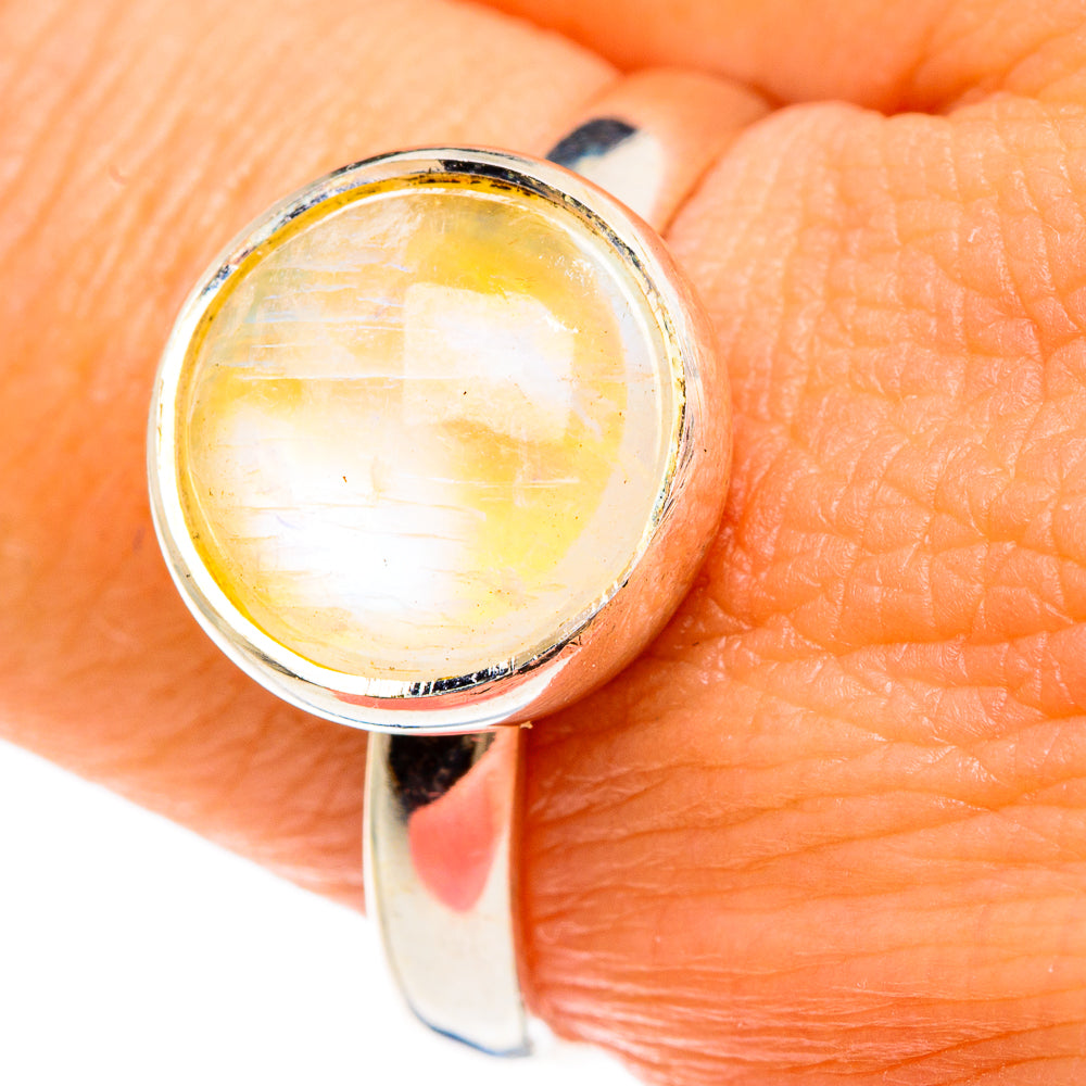 Yellow Moonstone Rings handcrafted by Ana Silver Co - RING83406