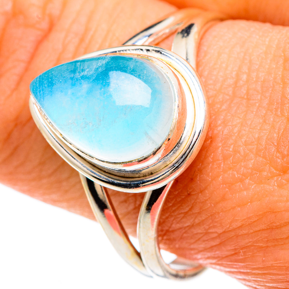Rainbow Moonstone Rings handcrafted by Ana Silver Co - RING83412