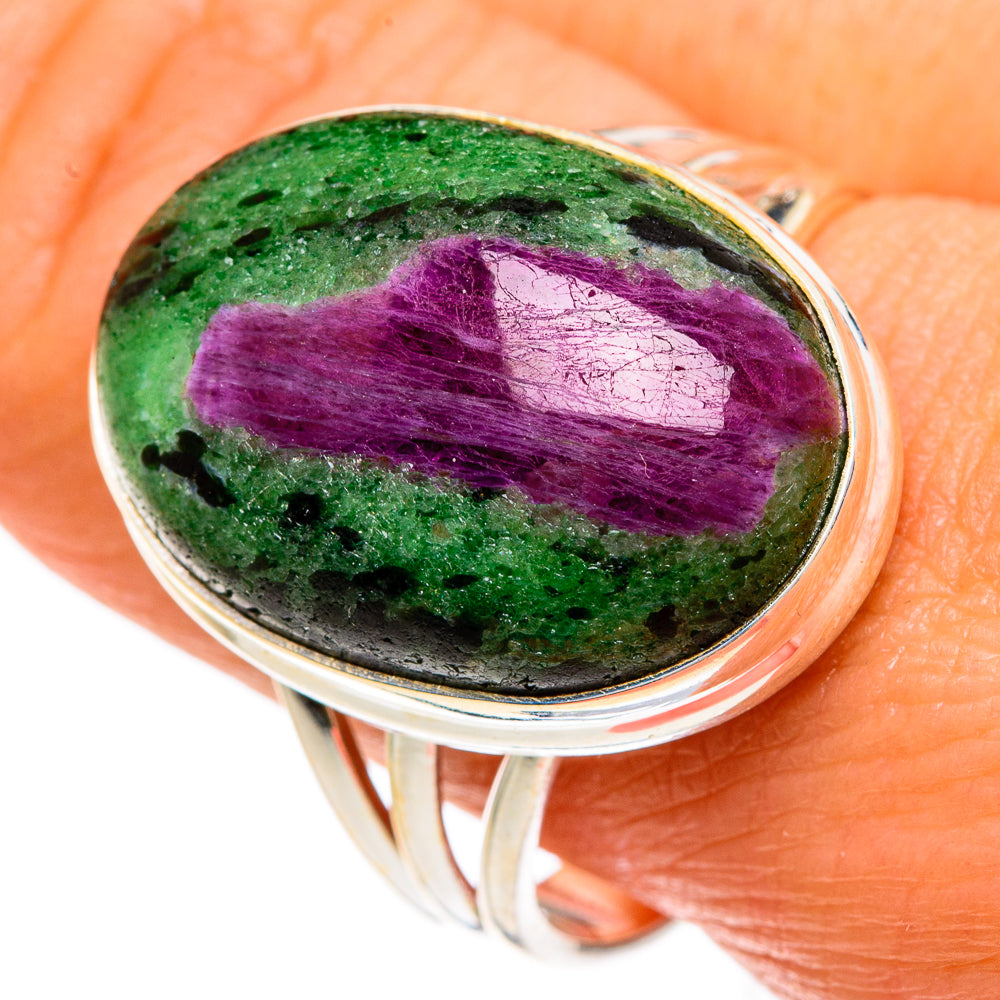 Ruby Zoisite Rings handcrafted by Ana Silver Co - RING83414