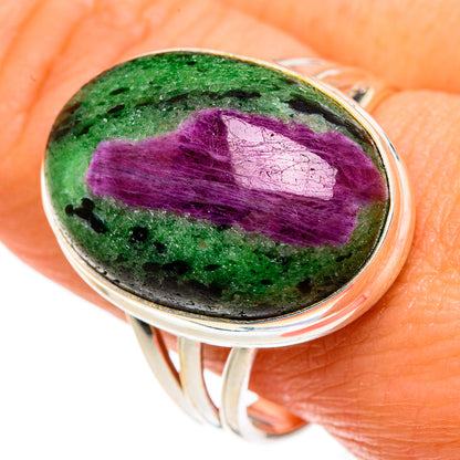 Ruby Zoisite Rings handcrafted by Ana Silver Co - RING83414