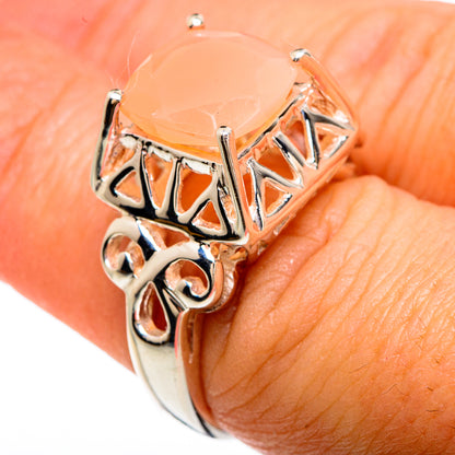 Peach Moonstone Rings handcrafted by Ana Silver Co - RING83425