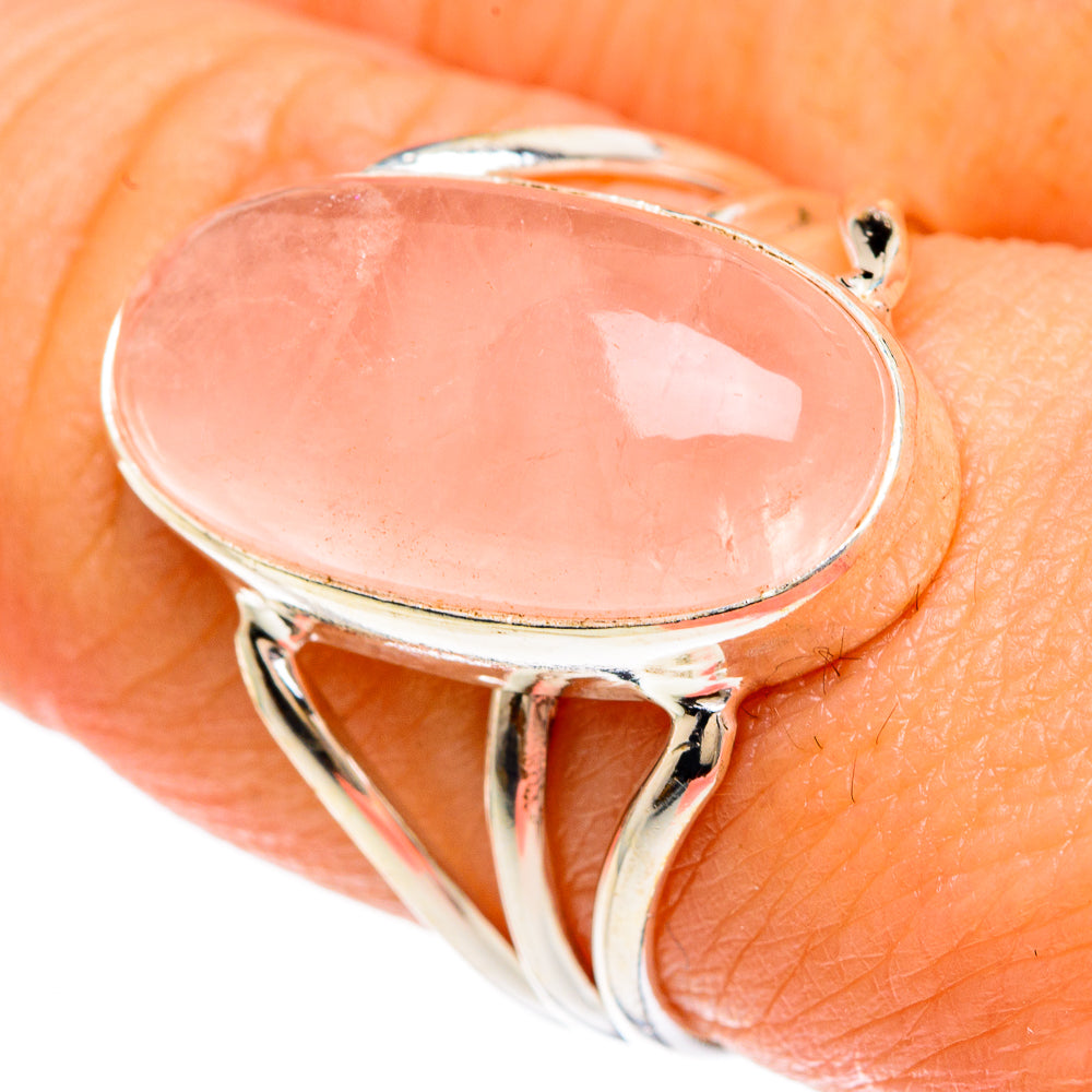 Rose Quartz Rings handcrafted by Ana Silver Co - RING83428