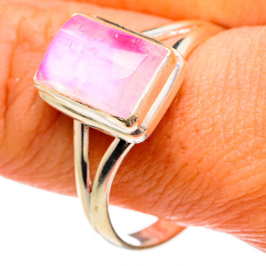 Pink Moonstone Rings handcrafted by Ana Silver Co - RING83430
