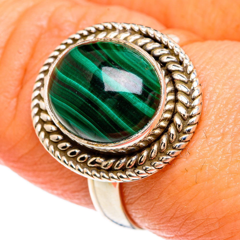 Malachite Rings handcrafted by Ana Silver Co - RING83455