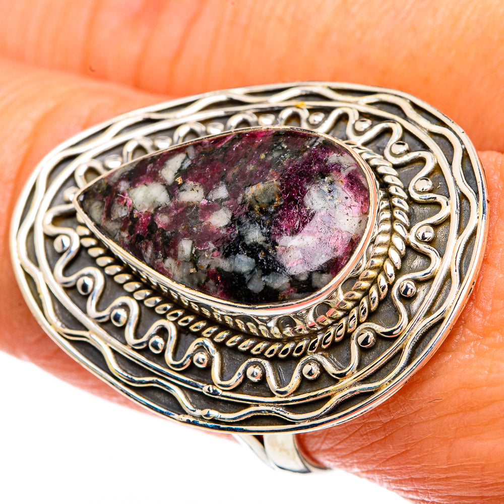 Russian Eudialyte Rings handcrafted by Ana Silver Co - RING83471