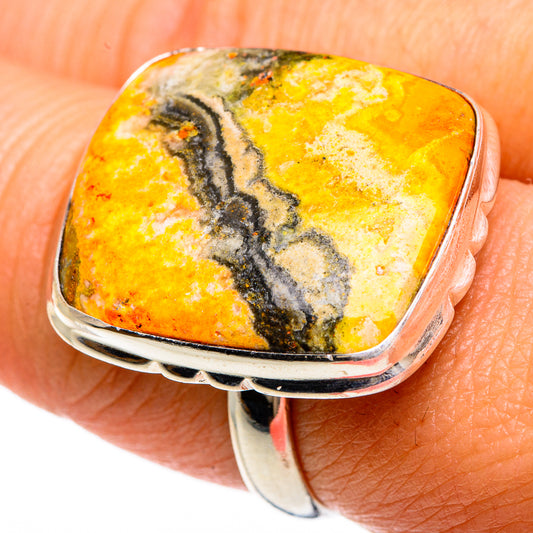Bumble Bee Jasper Rings handcrafted by Ana Silver Co - RING83483