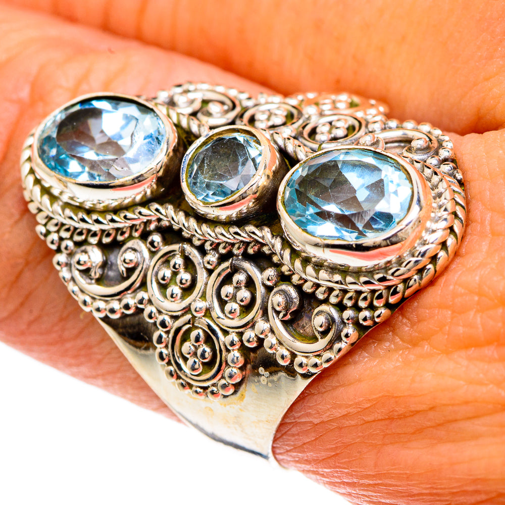 Blue Topaz Rings handcrafted by Ana Silver Co - RING83493