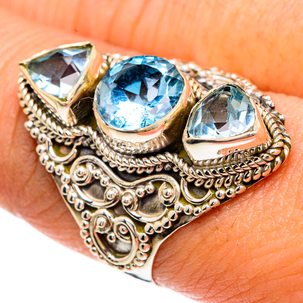 Blue Topaz Rings handcrafted by Ana Silver Co - RING83536