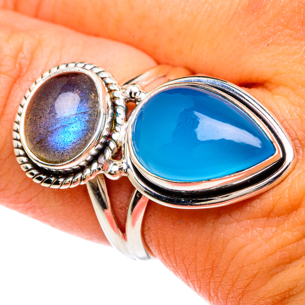 Aqua Chalcedony Rings handcrafted by Ana Silver Co - RING83560