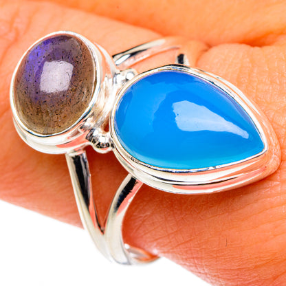 Aqua Chalcedony Rings handcrafted by Ana Silver Co - RING83607