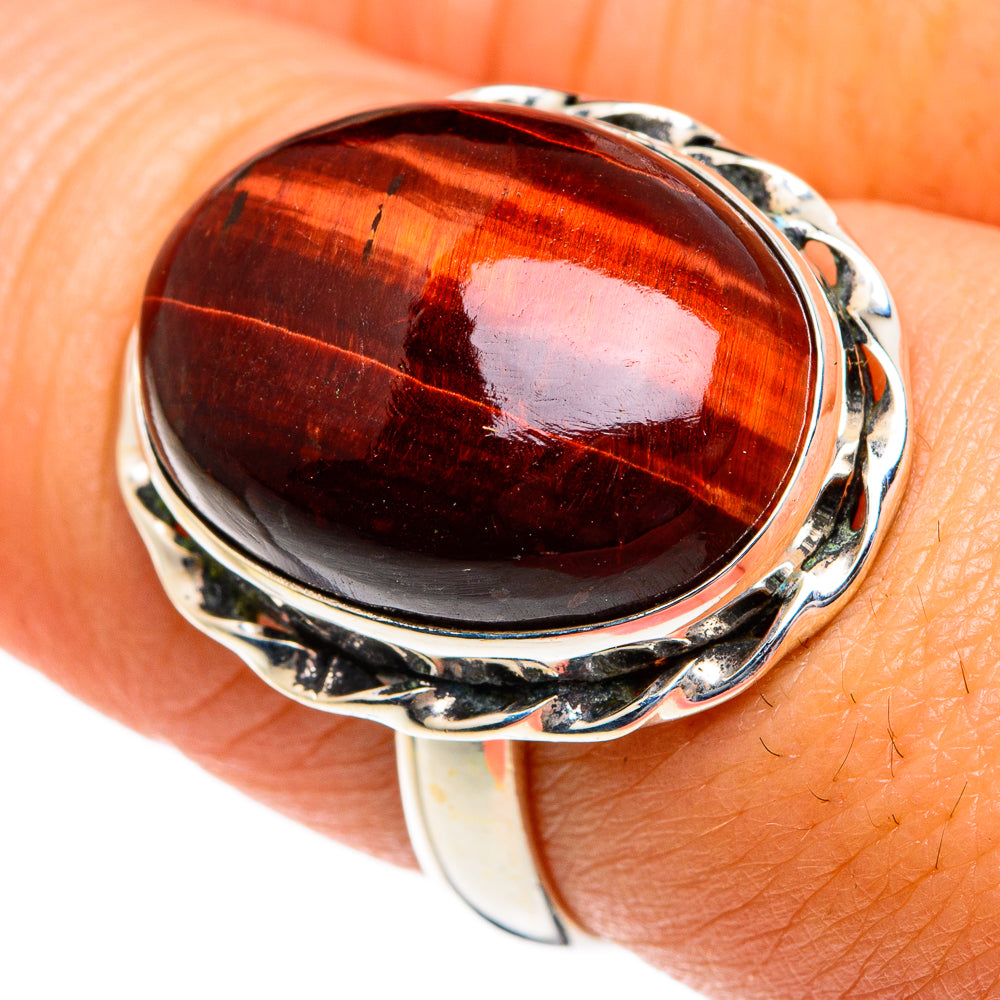 Red Tiger Eye Rings handcrafted by Ana Silver Co - RING83612