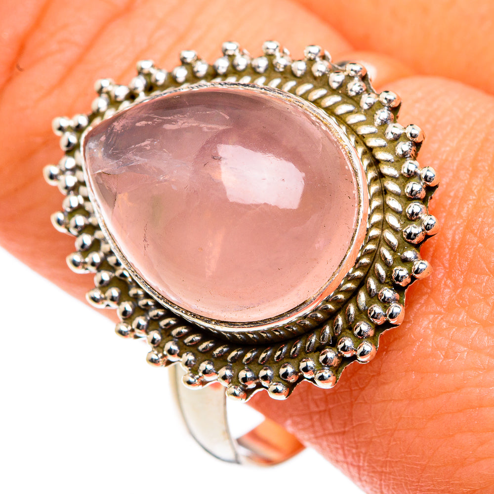 Rose Quartz Rings handcrafted by Ana Silver Co - RING83623