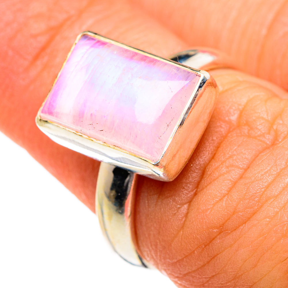 Pink Moonstone Rings handcrafted by Ana Silver Co - RING83624
