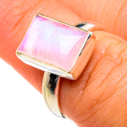 Pink Moonstone Rings handcrafted by Ana Silver Co - RING83624