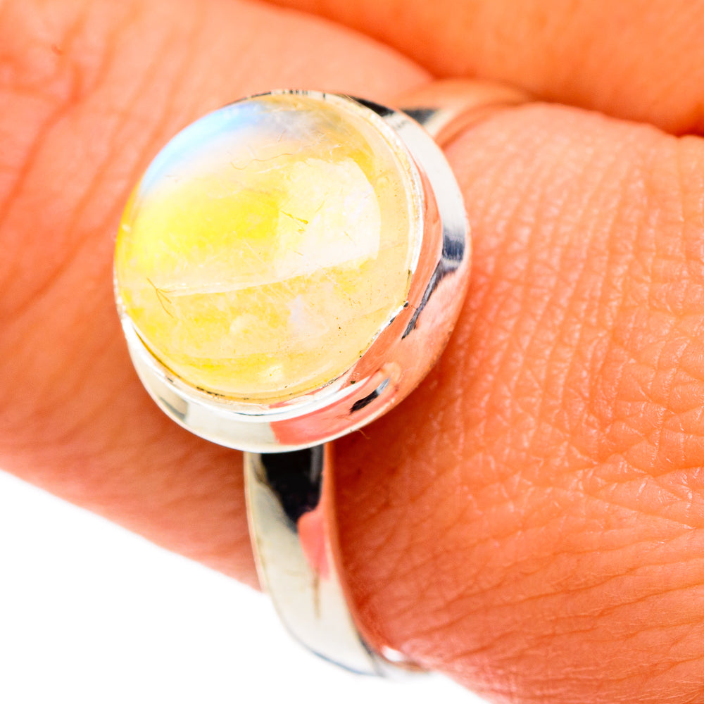 Yellow Moonstone Rings handcrafted by Ana Silver Co - RING83640