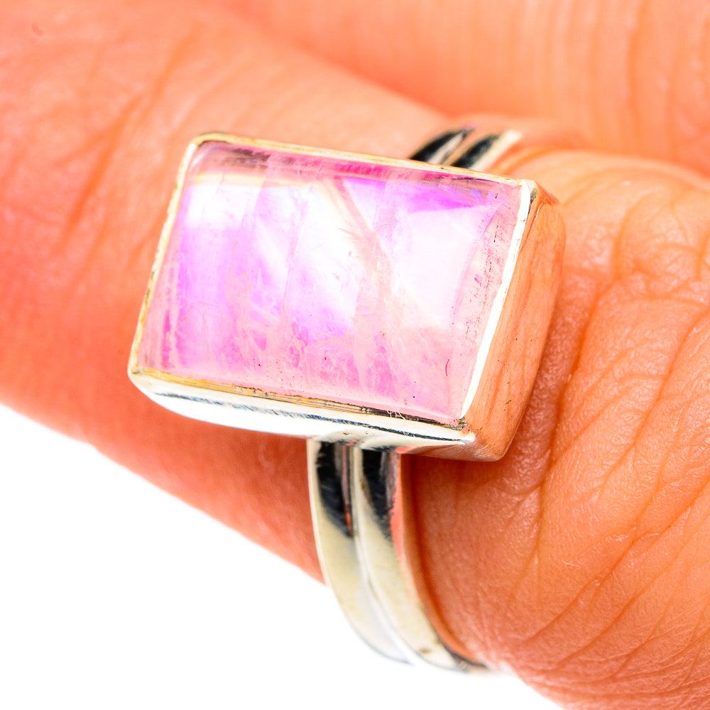 Pink Moonstone Rings handcrafted by Ana Silver Co - RING83661