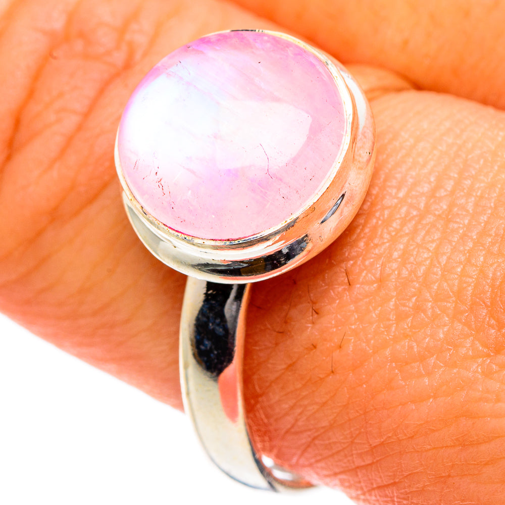 Pink Moonstone Rings handcrafted by Ana Silver Co - RING83664